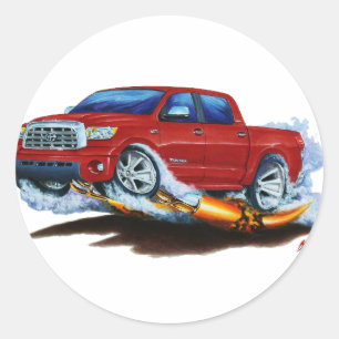 Toyota Tundra Crewmax Red Truck Ronde Sticker