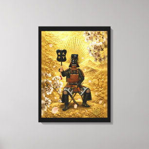 Toyotomi Hideyoshi Samurai-harnas Gouden Scène Canvas Afdruk