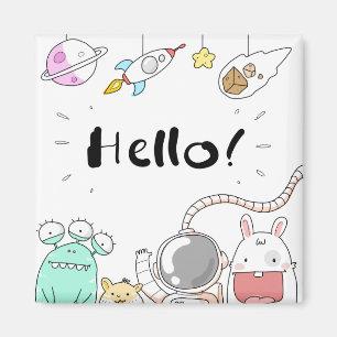 Toys Astronaut Rocket Planet Galaxy Alien Monster. Magneet