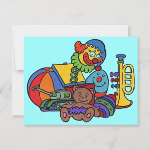 TOYS BIRTHDAY PARTIJ INVITATION JACK-IN-THE-BOX KAART