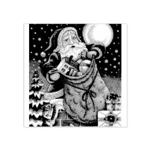 TOYS OP DE ROOF TOP, SANTA RUBBER STAMP, volledig Rubberstempel