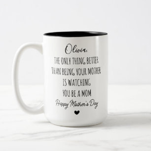 Tozien hoe jij een moeder wordt dochter, Cadeau vo Tweekleurige Koffiemok