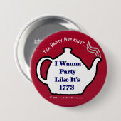 TP0102 de Partij van de Tea alsof het 1773 Button (Voorkant /achterkant)