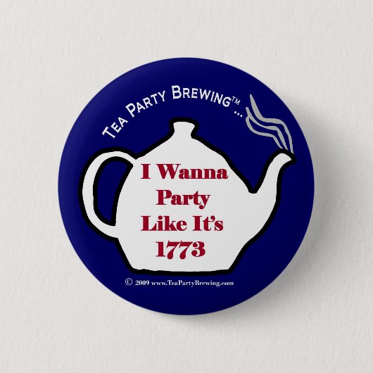 TP0102 Tea Party als haar 1773 Button Blue (Voorkant)