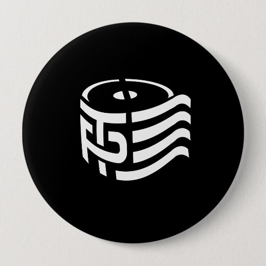 TP - Toilet Paper - wit - - -  Ronde Button 4,0 Cm (Voorkant)