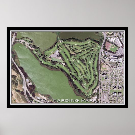 TPC Harding Park Golf Course Satellite Map Poster (Voorkant)