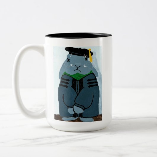 TPIO Grumpy Graduation PhD Rabbit Mug  (Gauche)