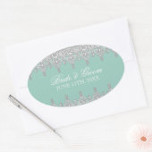 Traan Drop Lace, Aqua Blue Wedding Seal of Sticker (Envelop)
