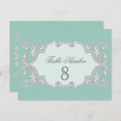 Traandruppelkant, Aqua Blue tafelnummer Kaarten (Voorkant / Achterkant)