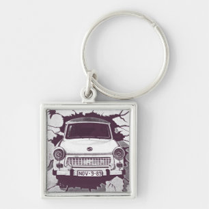 Trabant Car, Black & White, Berlijnse muur (1) Sleutelhanger