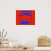 Trabant Car en Red/Blue Berlin Wall Poster (Keuken)