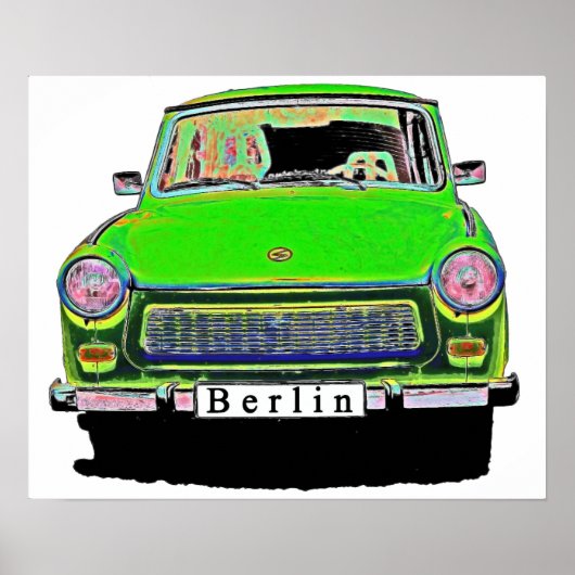 Trabant Car in Green, Berlijn Poster (Voorkant)