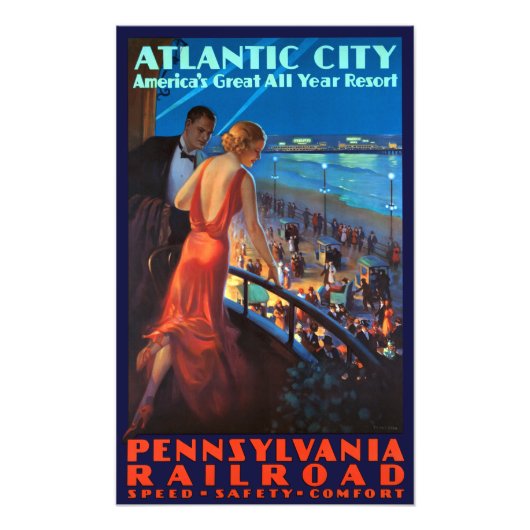  tracé Atlantic City Railroad Travel Poster (Voorkant)