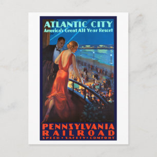  tracé Atlantic City Railroad Travel Poster Briefkaart