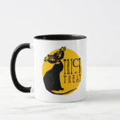 Trace ou traitement Chat noir Halloween Mug (Gauche)