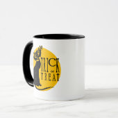 Trace ou traitement Chat noir Halloween Mug (Devant gauche)