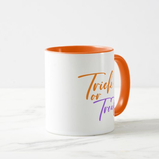 Trace ou traitement Script moderne Halloween Mug (Devant droit)
