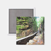 Tracé suspendu Franconia Notch NH Magnet (Recto/Verso)