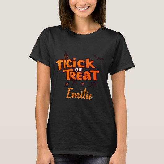Tracer ou traiter le t-shirt Halloween (Devant)