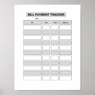 Tracering van maandelijkse betalingen poster