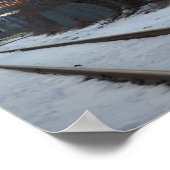 Traces de train avec affiche de neige (Coin)