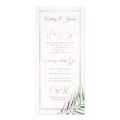 Traces Palm PixDezines | Faux Rose Gold Menu (Dos)