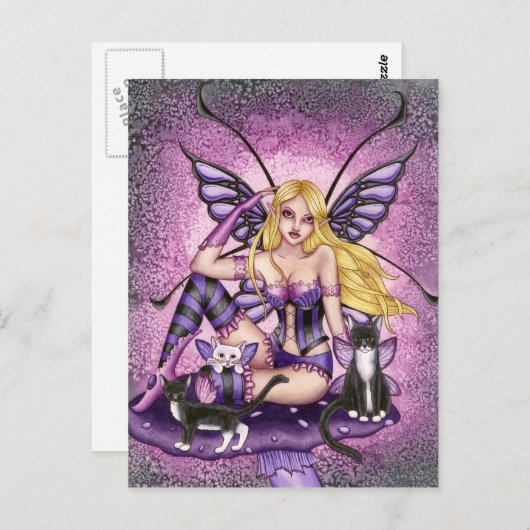 Tracey - Carte postale Fée Champignons (Devant / Derrière)