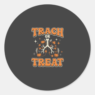 Trach of Behandel Halloween Ademhalingsontwerp Ronde Sticker