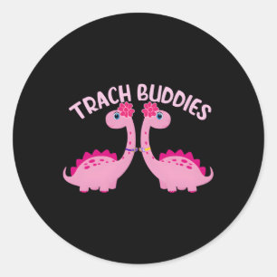 Tracheasaurus Trachea Vrienden Tracheostomie Bewus Ronde Sticker