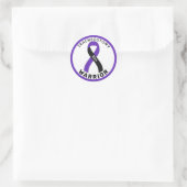 Tracheostomy Warrior Ribbon White Round Sticker (Tas)