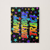 "TRACI" First Name, Fun "HAPPY BIRTHDAY" Legpuzzel (Verticaal)