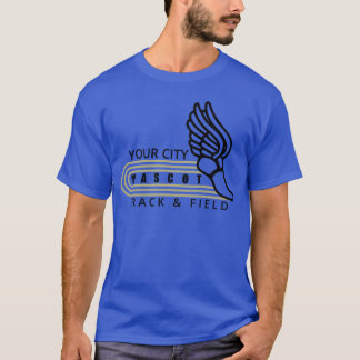 Track And Field-sjabloon Aangepaste Mascotte En St T-shirt