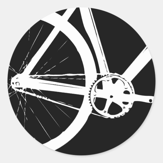 Track Bike wit Ronde Sticker (Voorkant)