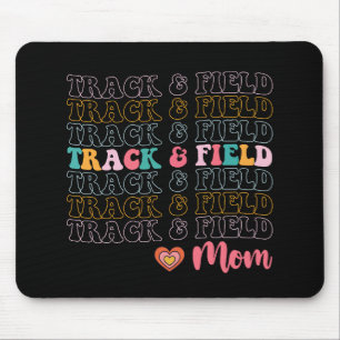 Track en Field Mom Groovy Running Mother's Day Muismat
