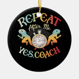 Track en Field School Sport Coaches Runner Herhale Keramisch Ornament