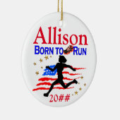 TRACK STAR GEPERSONALISEERD KERSTORNAMENT KERAMISCH ORNAMENT (Rechts)