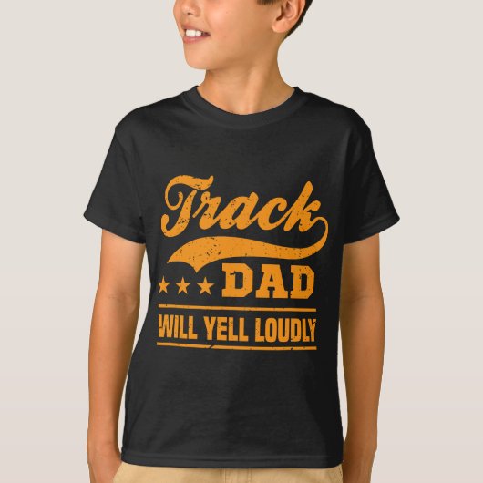 Track vader zal schreeuwen luid track en veld lope t-shirt (Voorkant)