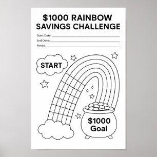 Tracker voor besparingsuitdaging poster