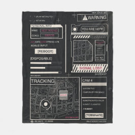 Tracking - Techno-Brutalist Streetwear Design Fleece Deken