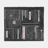 Tracking - Techno-Brutalist Streetwear Design Fleece Deken (Voorkant (Horizontaal))