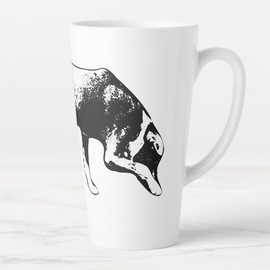 Trackingmodus – neus naar grond latte mok (Rechts)