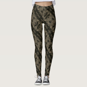 Traços e forms marrom muito escuro e ton claros leggings