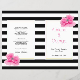 Tract Pie-pies roses programme de mariage à rayures blan