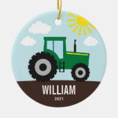 Tracteur agricole Enfants Ornement céramique (Devant)