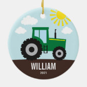 Tracteur agricole Enfants Ornement céramique (Dos)