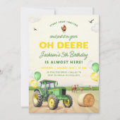Tracteur Anniversaire Invitation Ferme Anniversair (Devant)