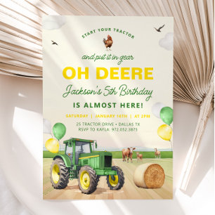 Tracteur Anniversaire Invitation Ferme Anniversair