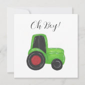 Tracteur bébé garçon douche Invitation (Devant)