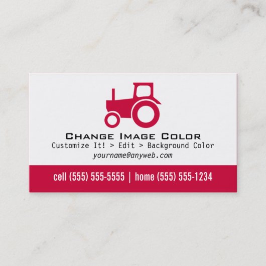 Tracteur - carte de visite personnel (Devant)
