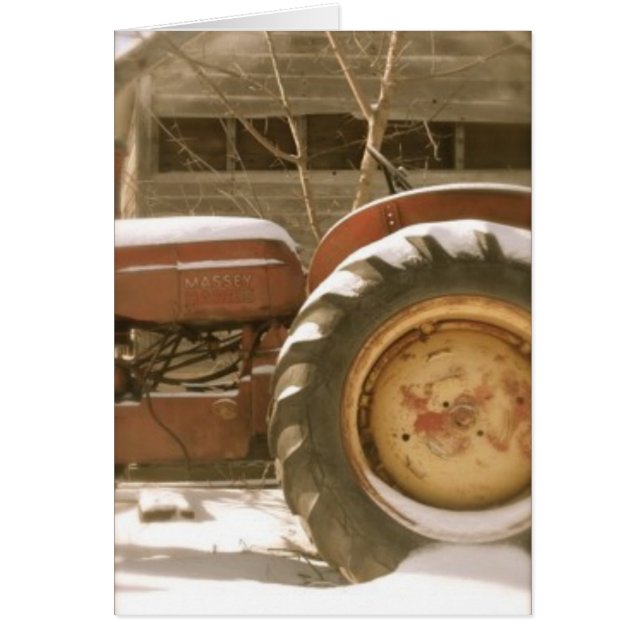 Tracteur de Massey Harris dans la neige : Carte (Devant)